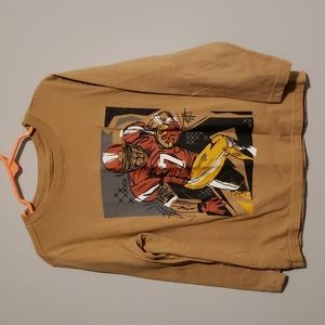 Boy's 5T Cat & Jack tan long sleeve shirt with football player